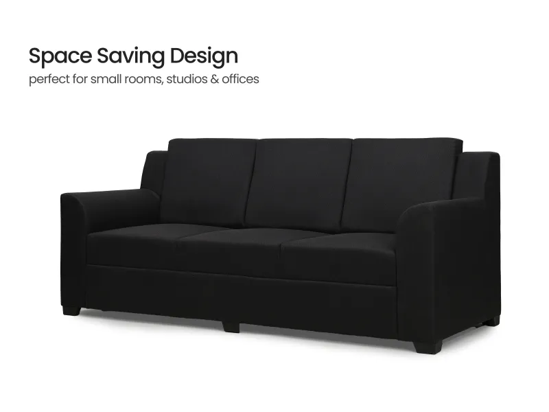 Erica Upholstered 3 Seater Sofa in Charcoal Color